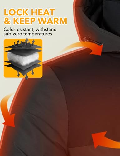Image of GEMYSE Men's Warm Winter Puffer Coats Windproof Insulated Jacket with Detachable Adjustable Hood