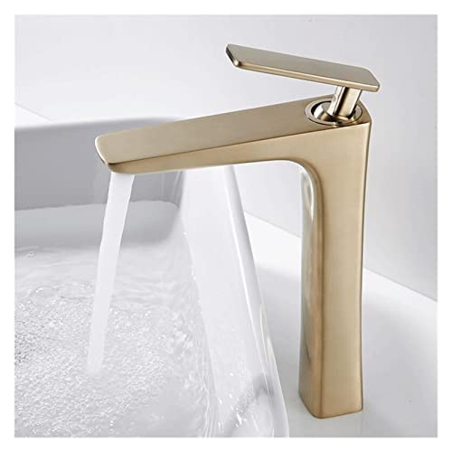 Robinet de lavabo brosse or grand modèle pour vasque à poser moderne - 3