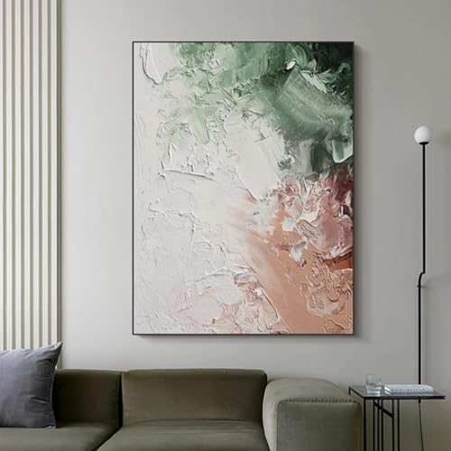Peinture à l'huile abstraite vert noir sur toile premium d'art mural grand format 3 pièces