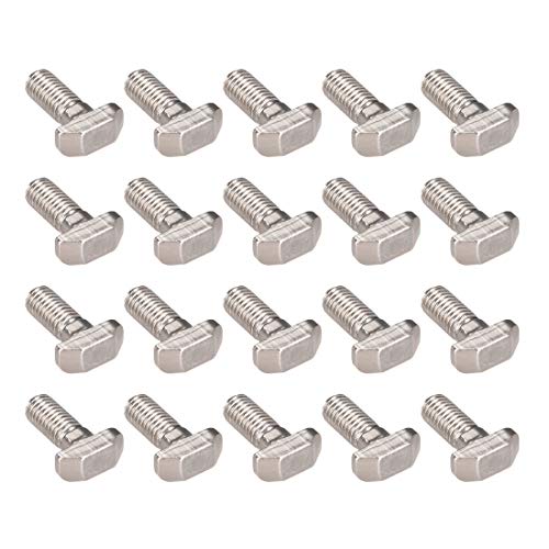 uxcell M8x20mm T-Slot Drop-in Stud Sliding Screw Bolt Carbon Steel 20pcs for 40 Series European Standard Aluminum Profile