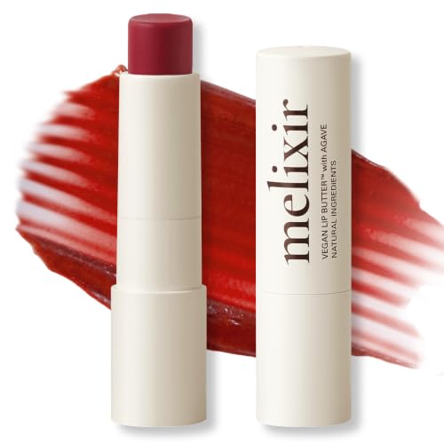 Melixir Vegan Lip Butter, Tinted Lip Balm for Dry Lips #6 Rust Red