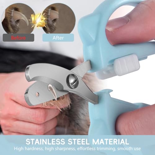 Image of Qpets Cat Nail Cutter, Cute Cat Clipper Bear Design, Stainless Steel Pet Nail Trimmer with 2-Size Holes & Nails File, Safe Design Prevents Over-Cutting for Cats, Kittens & Small Pets at Home