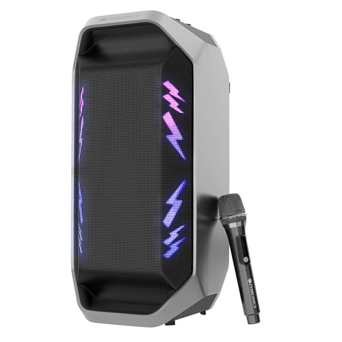 Image of Zebronics 2026 Launch 110W Bluetooth Speaker, Up to 6Hrs Backup, 16.51cm Subwoofer, Dual 9.3cm Drivers, 7000mAh Battery, Wireless Rechargeable Mic with Display, TWS, BT v5.3, (Party Fyre 110)