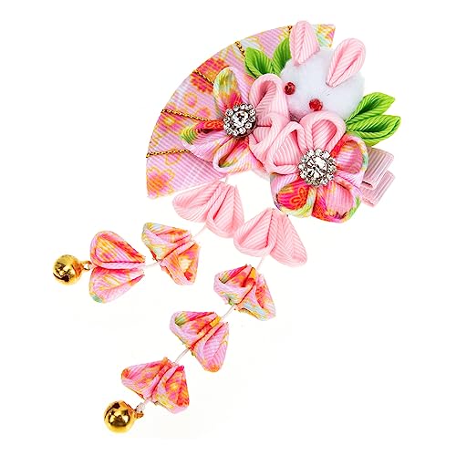 ELAYARD 和風萌兔発?花?流?ヘアクリップ 可愛いウサギデザイン 漢服 日