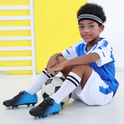 Brooman Kids Firm Ground Soccer Cleats Boys Girls Athletic Outdoor Football Shoes thumb #1