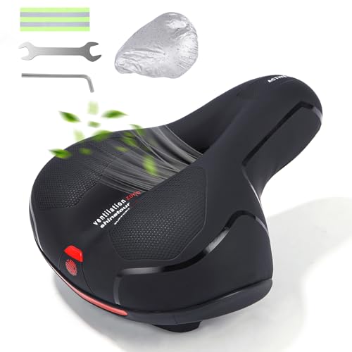 SinLaw Sella per Bicicletta Comoda, Sella da Bicicletta in Gel, Sella Bici in Memory Foam Morbido Ampia, MTB/Bicicletta/Cuscino da Sella Pieghevole, Adatto a Donne e Uomini,Accessori Bike