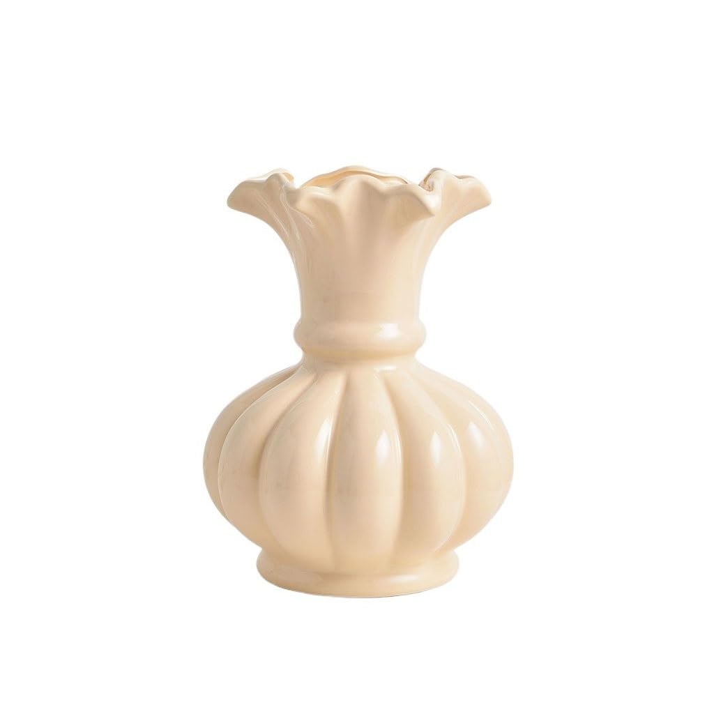 Kunyos A Vase Simplicity Living Room Handmade Flower Rrangements Vessel Ceramic Vases Home Ornaments Ceramic Vase(A)