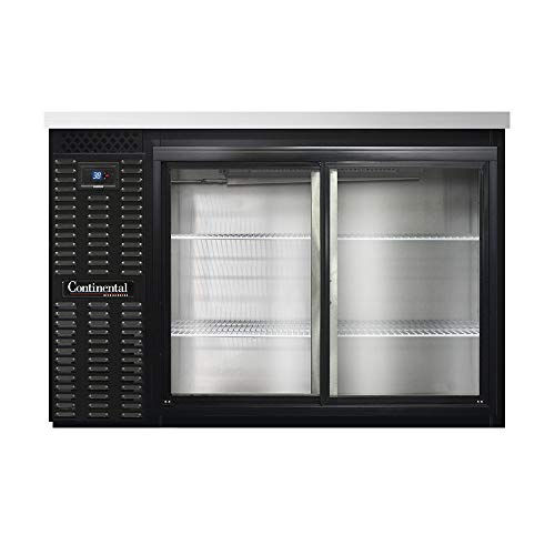 Continental Refrigerator BBC50-SGD Two Section Sliding Glass Door Refrigerated Back Bar Cooler, 50