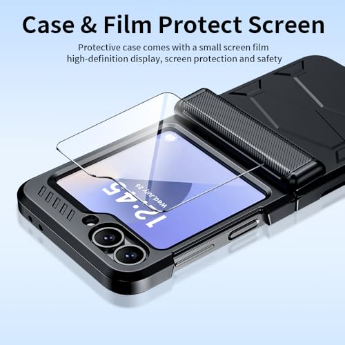 Image of Midkart Hinge Protection Cover Compatible with Samsung Galaxy Z Flip 6 / Z Flip 7 FE with Built-in Screen Protection Armor Case Shockproof, Blue