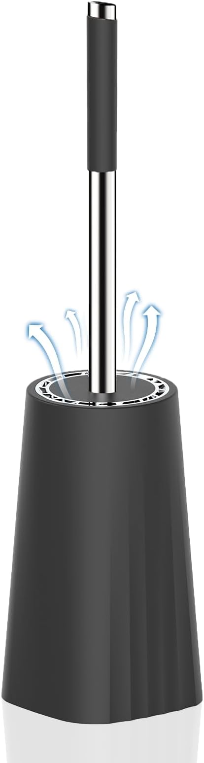SetSail Toilet Brush, Compact Size Toilet Bowl Brush and Holder Toilet Brushes for Bathroom with Stainless Steel Handle Toilet Cleaner Brush with Durable Scrubbing Bristles, Splash-Proof
