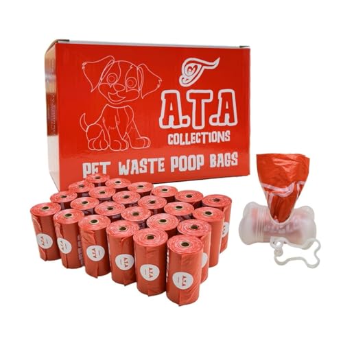 Image of Eco-Friendly Extra-Thick(18 micron vs other 10-15 micron) Dog Waste Bags, Leak-Proof, 360-Count + Dispenser & Clip - Unscented.