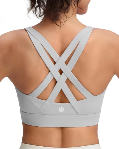 Image of RUNNING GIRL Sports Bra for Women High Support,Strappy Running Supportive High Impact Sports Bras with Sewn in Pads