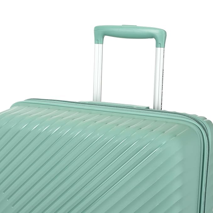 Image of American Tourister Set (55+68+79 CM) Check-in Trolley Bag with Combination Non TSA Lock & 8 Wheels Hard-Sided PC Medium Suitcase /Trolley Bag with Double Spinner Wheels /Luggage for Men & Women (Green)