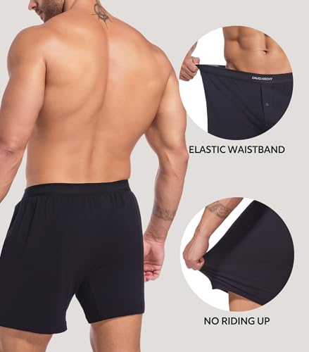 DAVID ARCHY Combed Cotton Boxers for Men Soft Underwear Mens Boxers Knit Boxer Shorts for Men Pack4