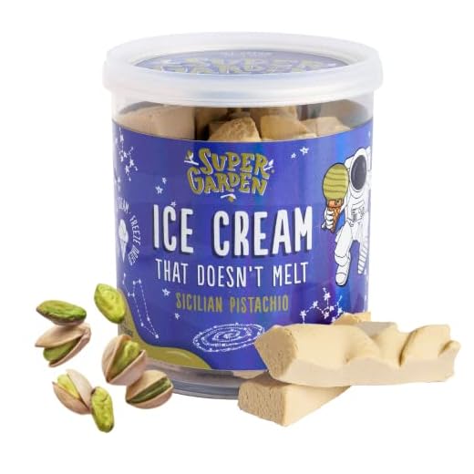 ¿Quién invento el helado? 4 Helado de pistacho siciliano liofilizado - Caramelo liofilizado - Comida de astronauta sabrosa y deliciosa, comida liofilizada, comida para acampar y dulces liofilizados de Super Garden (40g)