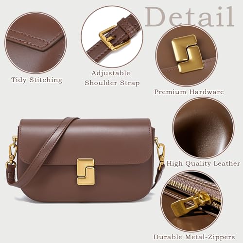 imeetu Soft Leather Crossbody Bag for Women, Top Handle Shoulder Bag Removable Shoulder Straps (Apricot Orange)4