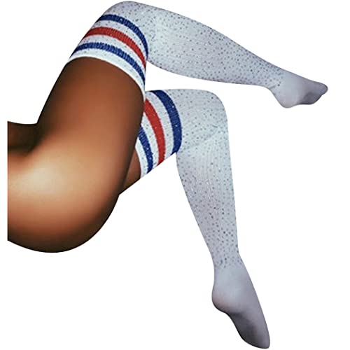 Rhinestone Over Knee Stockings Warm Cotton Thigh-High Socks Cheerleader Socks for Women and Girls3