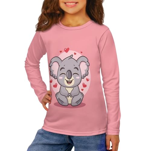 Image of Girls Long Sleeve T Shirt Cute Cartoon Crewneck Shirt for Kids 3-16Y Fall Winter Clothes