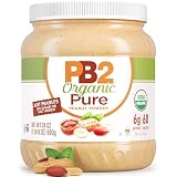 PB2 Pure Organic Powdered Peanut Butter | Pure, USDA Organic Certified, Non-GMO Peanuts with No Salt, No Sugar | Vegan, Keto Friendly | 24oz Resealable Jar
