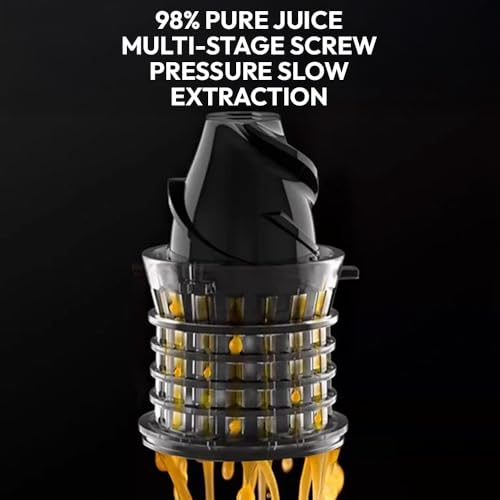 Image of Toree Cold Press Slow Juicer Machine with 8cm Wide Feed Chute | 98% Juice Extraction, Metal-Free Filter, 250W Power, 500ml Capacity, Easy Cleaning with 1 Year Free Replacement Warranty 81306 56959