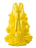 Changuan Sexy Feather Robe Long Fur Tulle Maternity Photoshoot Fany Bridal Robe Lingerie Nightgown B