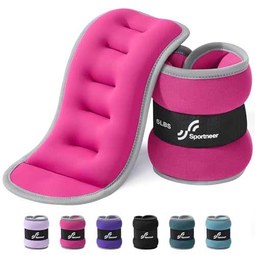 Image of Sportneer Ankle Weights Wrist Weights Pair of 1 /2 /4 /6 /10 LBS for Men Women Kids Strength Training Wrist and Ankle Weights Set with Reflective Strips for Dancing Running Walking Fitness Workout Gym