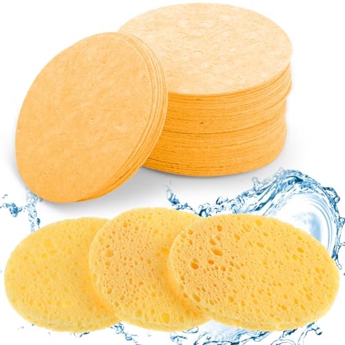 50 Piezas Esponja Facial Comprimida Esponja de Spa de Belleza Natural Reutilizable Limpieza Facial y Exfoliante para el Cuidado Diario de la Piel y Desmaquillante Facial Esponjas