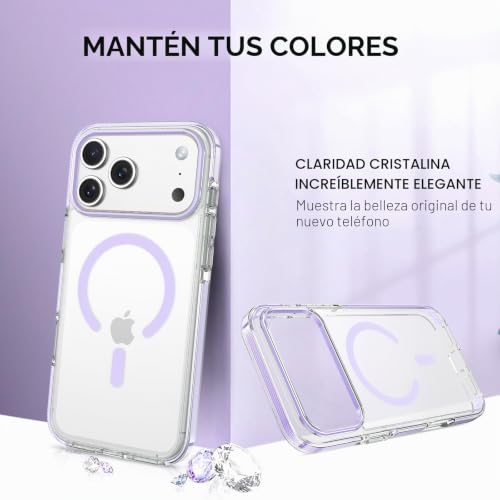 Miniatura 4 de VENINGO Funda Magnética para iPhone 17 Pro 6.3", Transparente/Morado