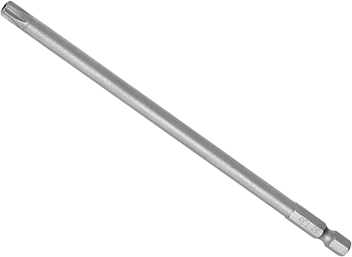 T35 Torx Head Screwdriver Bit, 6" Long 1/4 Inch Hex Shank, Magnetic Security Tamper Proof Star Drill Driver - (Applications: for Repair), 1-Pieces
