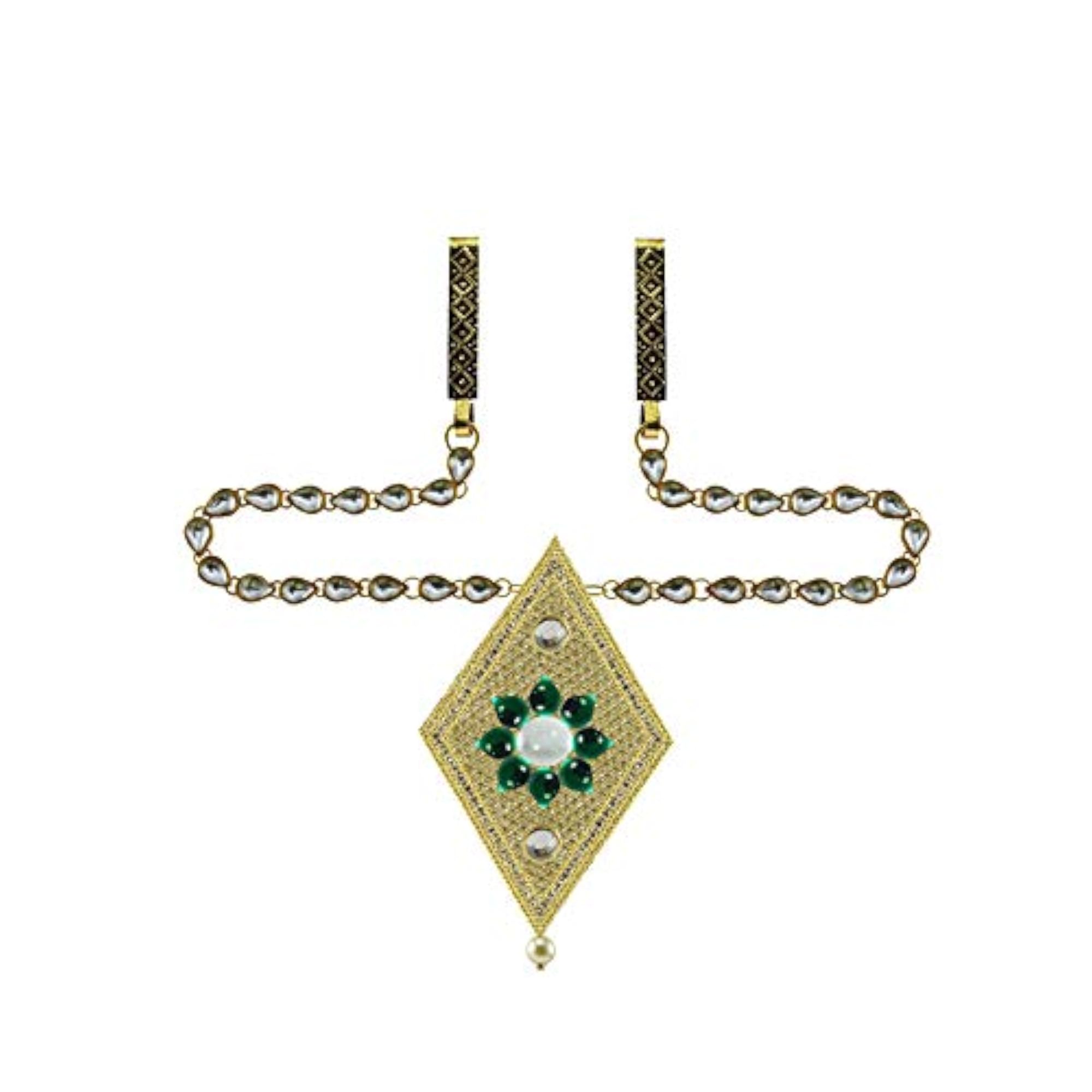 Brass Kunudun Stud Platted Waist Belt, Multicolor