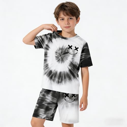 Image of Boys Clothes Size 6-12 Years Short Sleeve T-Shirt & Shorts Set Casual Spring Summer Outfits