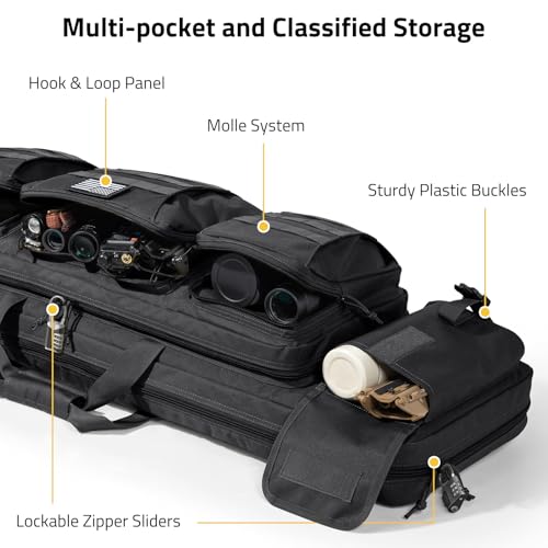 CVLIFE 42" Soft Rifle Case Double Rifle Bag Long Gun Bag Backpack Shooting - image 4