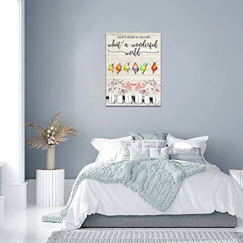 Yowecso Watercolor Hummingbird Wall Art Flower Bathroom Pictures Wall Decor Farmhouse Canvas Painting Prints Contemporary Artwork Home Decoration For Bathroom Bedroom Living Room 12"X16" #TOP5