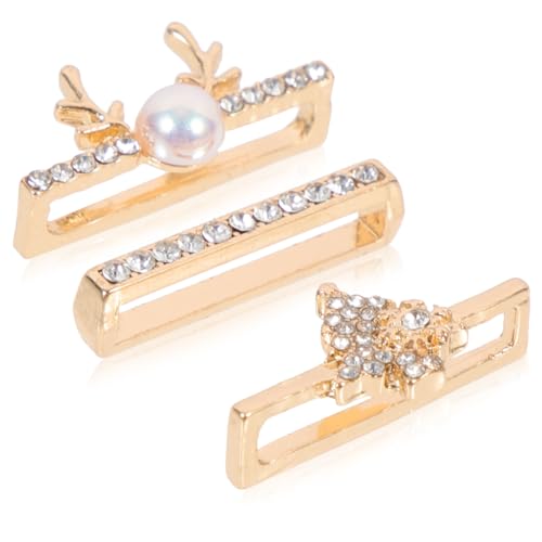 Hemoton 3pcs Delicate Decors for Band Rhinestone Charms and Decorative Comfortable Alloy Watchband Charms Lightweight and Accessories for Straps