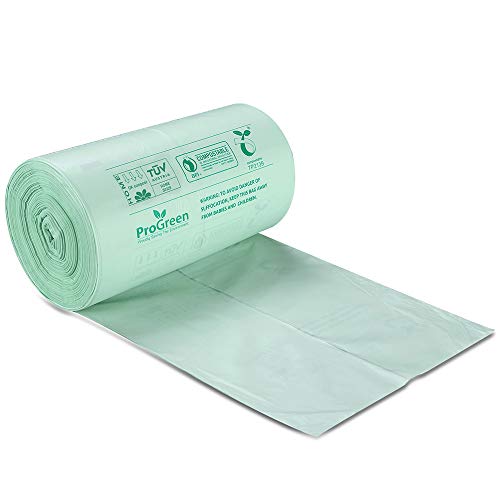 ProGreen 100 Compostable Trash Bags 3 Gallon, Extra Thick 0.71 Mil