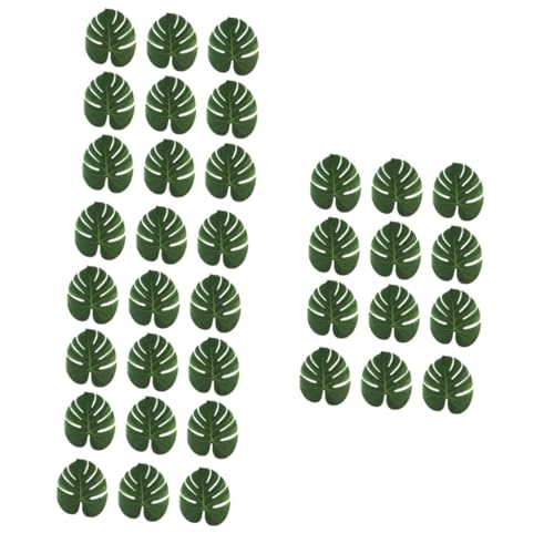 ULTECHNOVO 3 Series De Mesa De Hoja De Hojas Artificiales Hojas De Palma Decoración De Fiesta Hawaiana Hojas De Monstera Falsas Green El Plastico 12 Piezas X 3