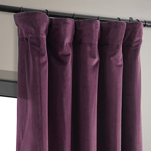 HPD Half Price Drapes Signature Velvet Thermal Blackout Curtains for Living Room 108 Inch Long (1 Panel) Rod Pocket Insulated Blackout Curtains for Bedroom Window Curtains, 50W x 108L, Cabernet