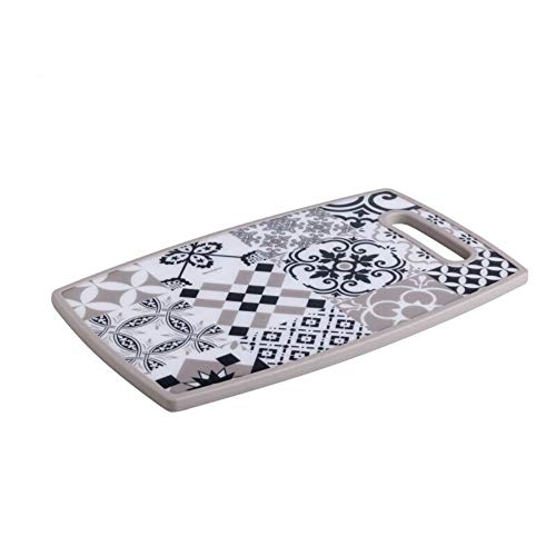 Brandani 53189 Alhambra tagliere in PP con nero in acciaio INOX, coltello multiuso, multicolore