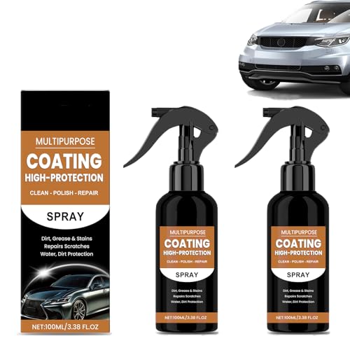 2pcsTurbo Shine Spray de Peinture Automobile 3 en 1 Haute Protection Rapide,Anti-rayures et Spray de Polissage,Efface RayureVoiture,Convient pour le Polissage et la Réparation des Rayures des Voitures