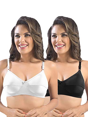 Image of SONARI Womens Cotton Everyday Bra | Non Padded, Wire Free, Comfortable Bra with Seamed Cups | Medium Coverage, Hook and Eye Closure for Everyday Wear | Adjustable Strap for a Customized Fit - Loreal