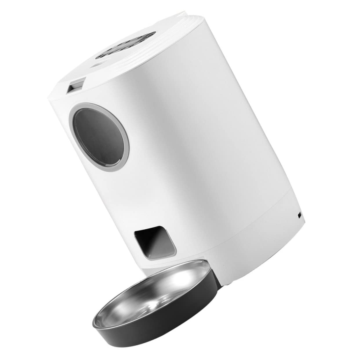 FRCOLOR 1pezzi Alimentatore Automatico Per Cani e Gatti Con Timer e Registrazione Personalizzata Dispenser Intelligente Per Cibo Secco Facile Da Pulire e Memoria Funzione