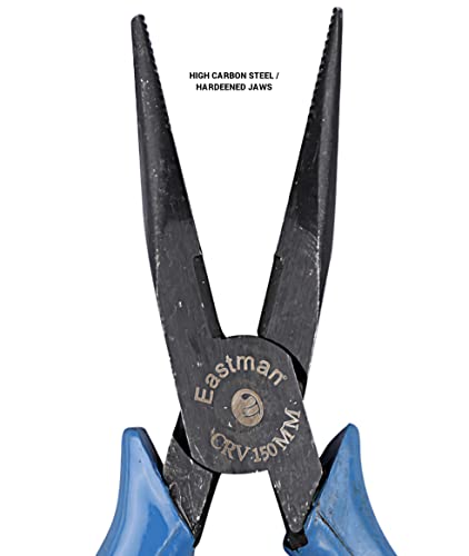 Image of Eastman Long Nose Plier Set Of 1 Pcs, 6 Inch Or 150 Mm, Selected Alloy Steel Electronics Cutting Plier for home use Anti-Slip Handles Single Color Sleeve (E-2023)
