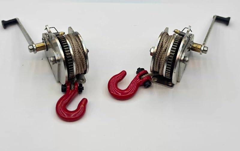Mini metalowa wciągarka ręczna z grzechotką 1/10 1/14 hak holowniczy do samochodów ciężarowych RC