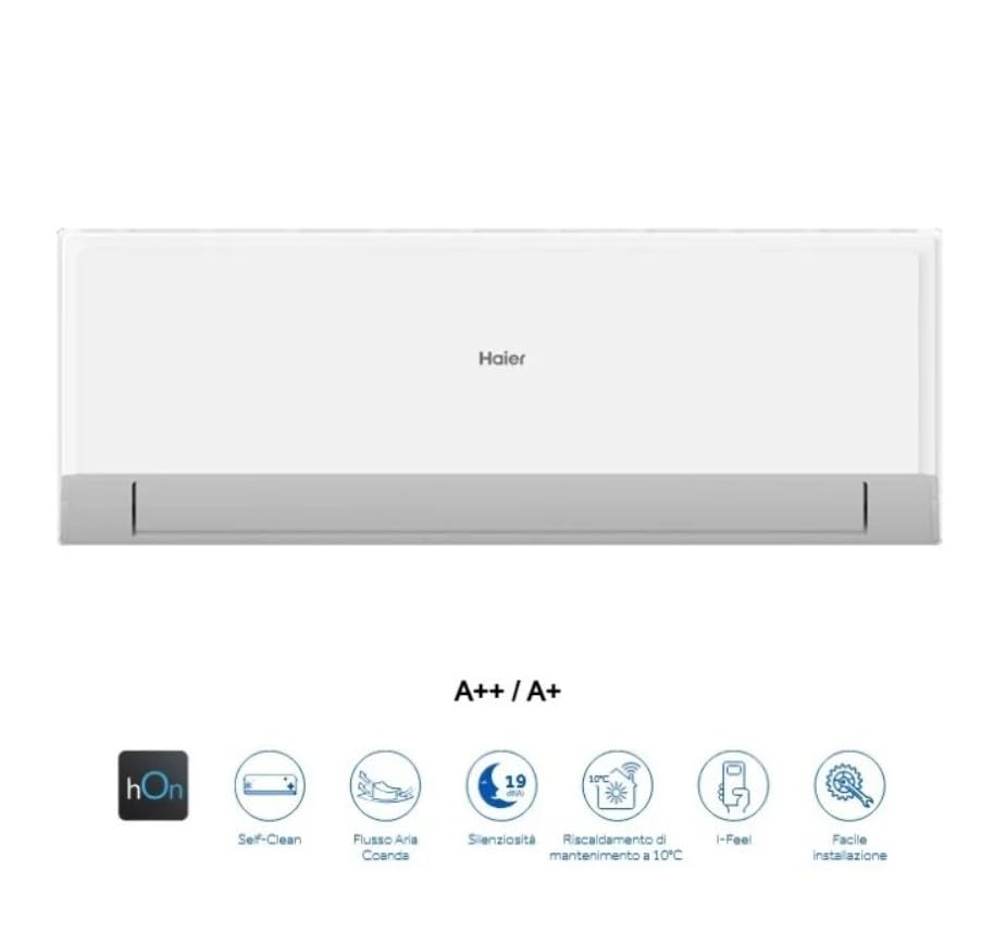 Haier Climatizzatore Geos R Wi-Fi 12000 Btu Inverter Gas R32 A++ con Funzione Self-Clean e Telecomando