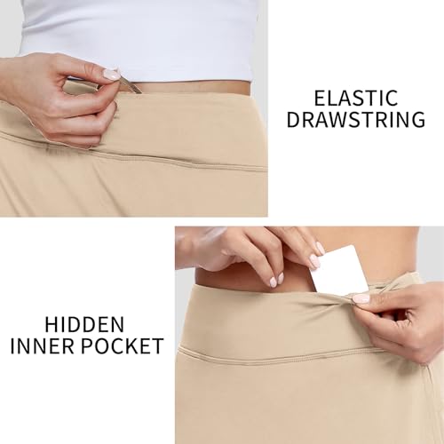 Image of M MOTEEPI Modest Knee Length Skorts Skirts for Women Tennis Athletic Golf Skort with Pockets UV Protection High Waist