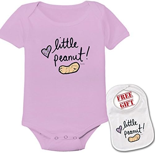 " Little Peanut "Cute Custom boutique Baby bodysuit onesie & matching bib