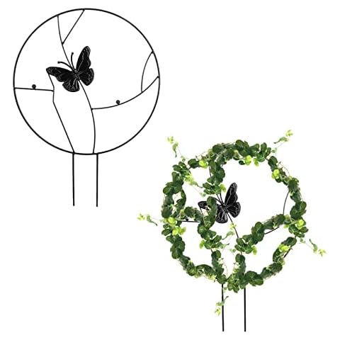 YYGQDR 4PCS Garden Trellis for Climbing Plants,16.5 Inch Small Trellis for Indoor Potted Plants,Garden Trellis Metal with Butterfly for Potted Plants Flower Vine Pea Ivy Cover