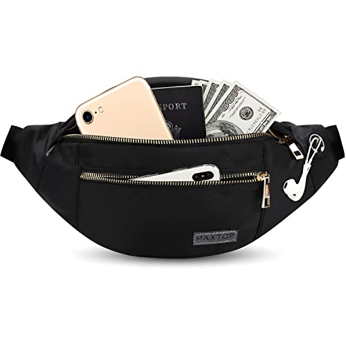 Image of Fashion Crossbody Fanny Pack Trendy Belt Bag for Women Men 4-Zipper Pockets Gifts for Enjoy Sports Yoga Festival Workout Running Casual Wallets Waist Pack Travel Bag Carrying All Phones