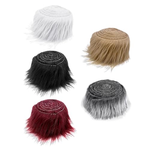 5 pièces peluche fausse fourrure, tissu fourrure, fourrure artisanale, barbe de personnage, fourrure en tissu