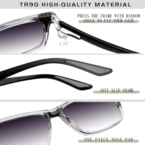 Rimerakea Polarized Men's Sunglasses TR90 UV400 Protection Square Sun Glasses for Women Shading Fishing Driving Outdoor